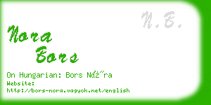 nora bors business card